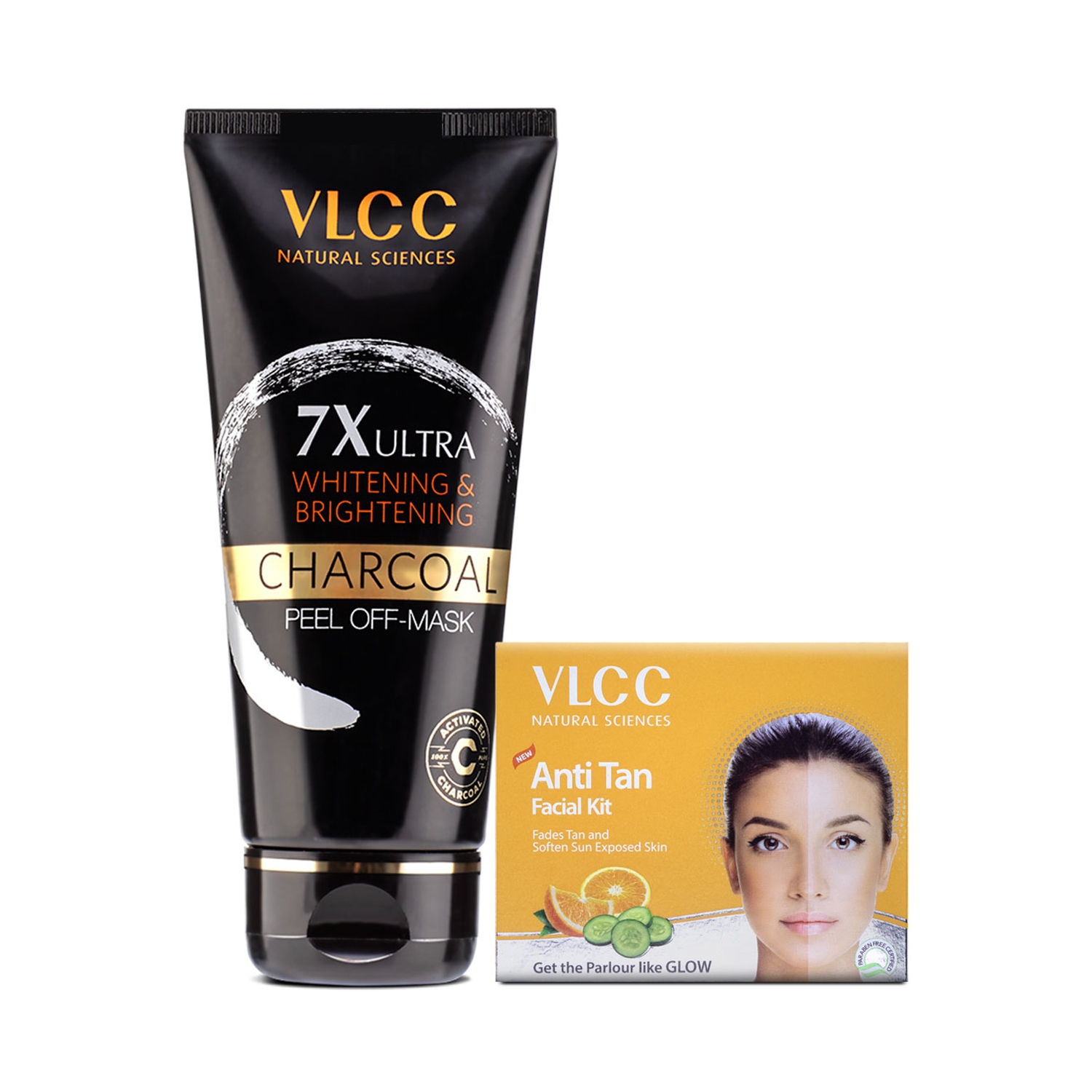 7x ultra whitening and brightening charcoal peel off mask & anti tan facial kit
