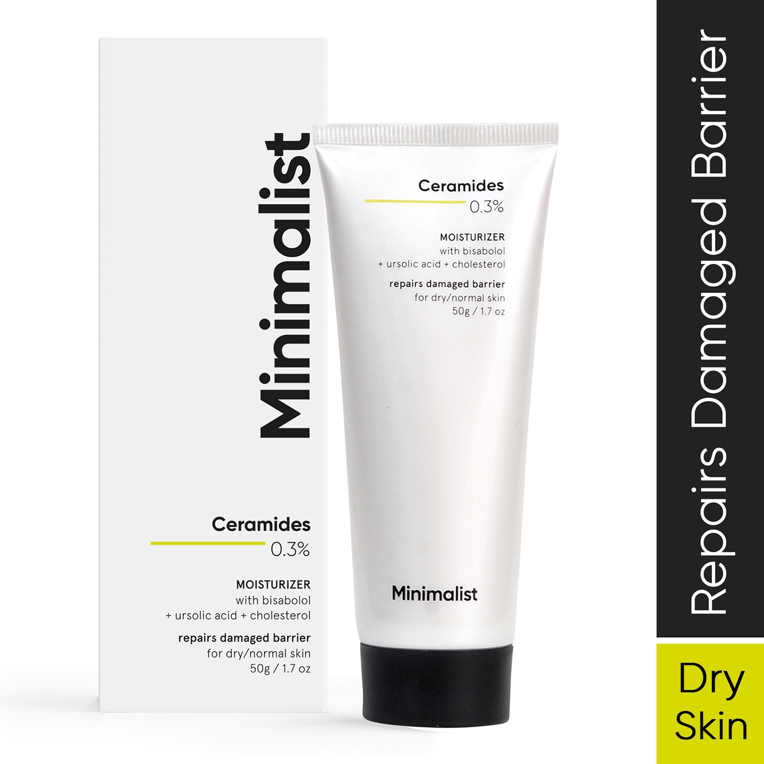 0.3% ceramide face moisturizer for normal-dry skin cream for barrier repair (50g)
